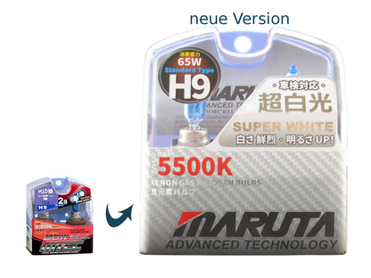 MARUTA SUPER WHITE H9 12V 65W Halogenlampe für Scheinwerfer, Fern-, Nebel-, Tagfahrlicht, 5500K Xenon-Effekt, langlebige Xenon-Gas Birne mit hochwertigem Quarzglas & Straßenzulassung (ECE Prüfzeichen) - Bild 8