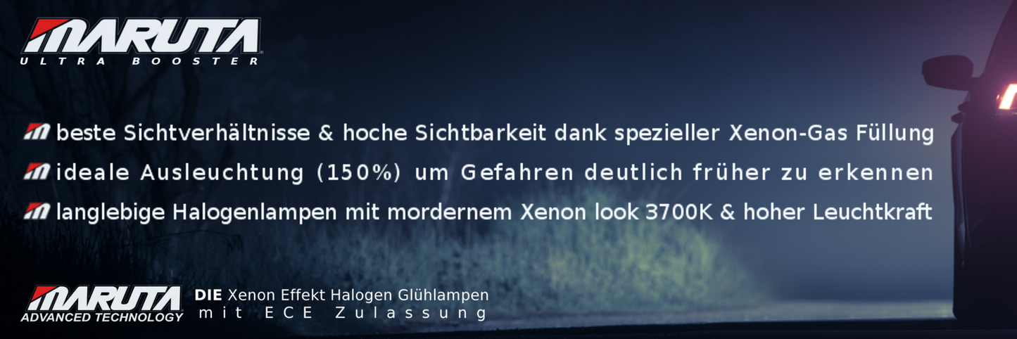 MARUTA ULTRA BOOSTER H7 55W +150% Helligkeit, Halogenlampe für Scheinwerfer, Abblendlicht, 3800K langlebige Xenon-Gas Birne mit hochwertigem Quarzglas & Straßenzulassung (ECE Prüfzeichen) - Bild 6