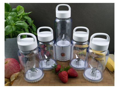 vitaliano tragbarer Smoothie Maker to go, 500ml, wechselbare Flasche, USB, spülmaschinenfest, leichter Mixer für Frische unterwegs, dt. Anleitung - Bild 2