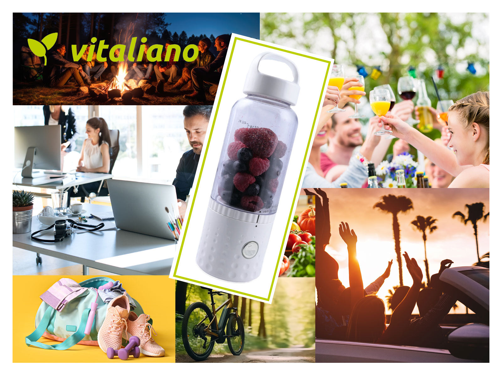 vitaliano tragbarer Smoothie Maker to go, 500ml, wechselbare Flasche, USB, spülmaschinenfest, leichter Mixer für Frische unterwegs, dt. Anleitung - Bild 6